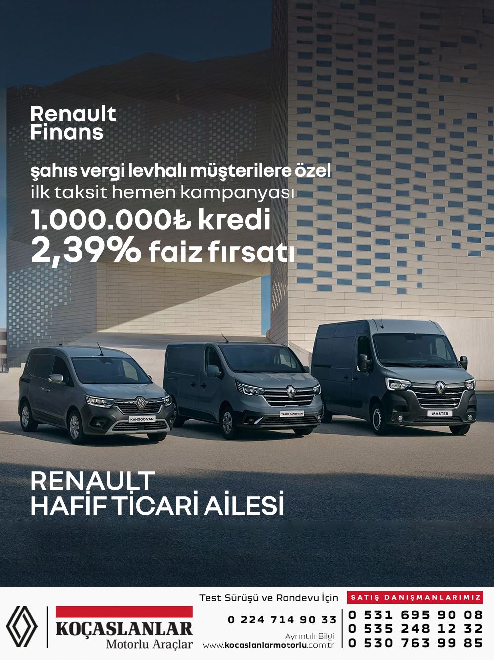 Renault Hafif Ticari Ailesi ile işiniz hep önde!